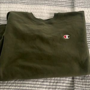 Olive Green Champion Crewneck